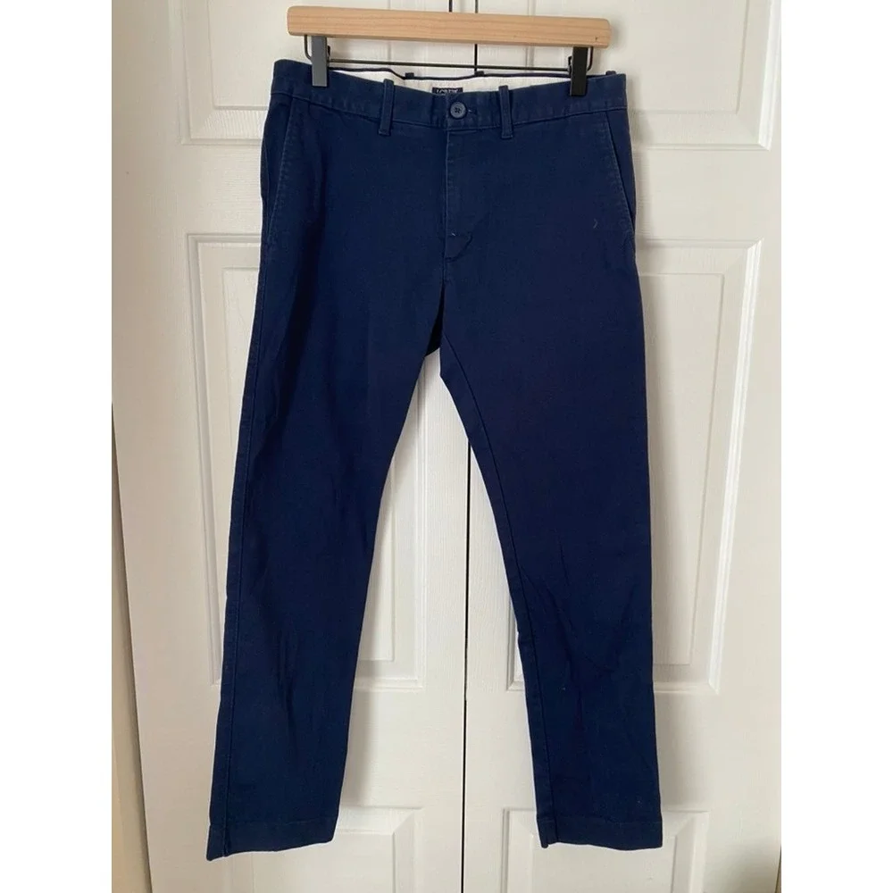 J. Crew Factory Flex Slim Fit Chino Pants Navy Blue Men's 30x30 Preppy Academia